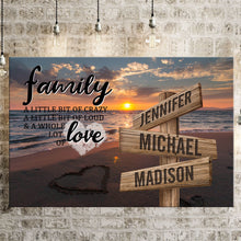 Load image into Gallery viewer, Beach Sunset Color A Little Whole Lot of Love Multi-Names Premium Canvas Poster
