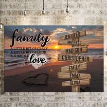 Load image into Gallery viewer, Beach Sunset Color A Little Whole Lot of Love Multi-Names Premium Canvas Poster
