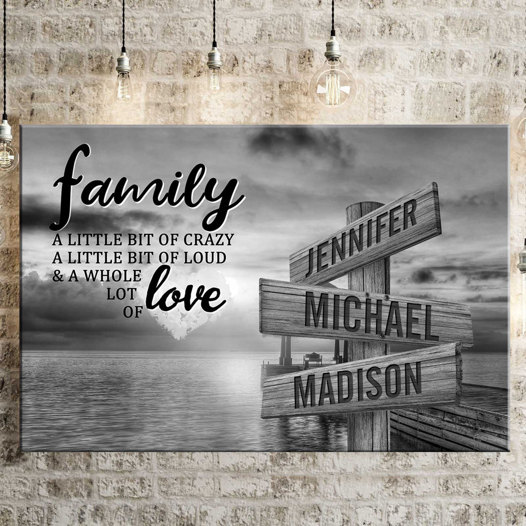 Coast Sunset A Little Whole Lot of Love Multi-Names Premium Canvas Poster