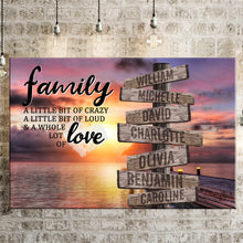 Load image into Gallery viewer, Coast Sunset Color A Little Whole Lot of Love Multi-Names Premium Canvas Poster
