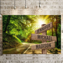 Load image into Gallery viewer, Forest Road Color Multi-Names Premium Canvas Poster
