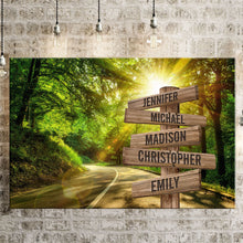Load image into Gallery viewer, Forest Road Color Multi-Names Premium Canvas Poster
