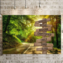 Load image into Gallery viewer, Forest Road Color Multi-Names Premium Canvas Poster
