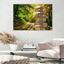 Load image into Gallery viewer, Forest Road Color Multi-Names Premium Canvas Poster
