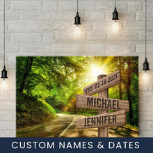 Load image into Gallery viewer, Forest Road Color Multi-Names Premium Canvas Poster
