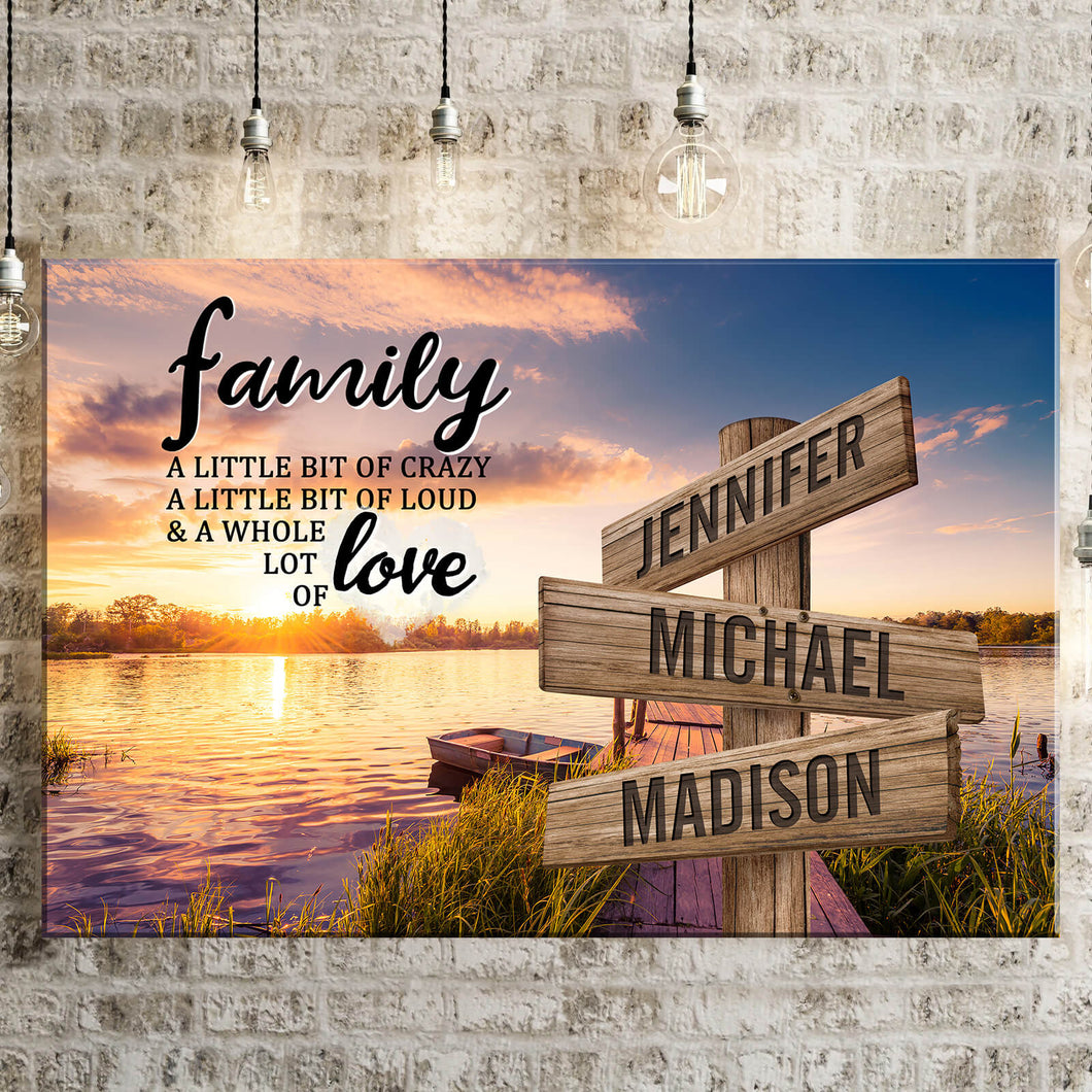 New Lake Dock Color A Little Whole Lot of Love Multi-Names Premium Canvas Poster