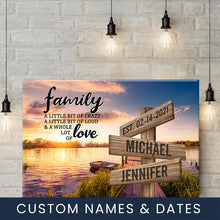 Load image into Gallery viewer, New Lake Dock Color A Little Whole Lot of Love Multi-Names Premium Canvas Poster
