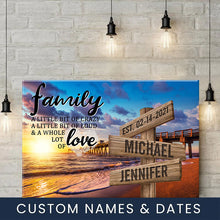 Load image into Gallery viewer, Ocean Pier Color A Little Whole Lot of Love Multi-Names Premium Canvas Poster
