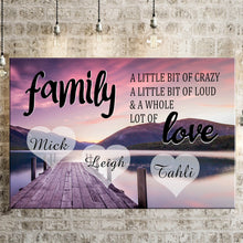 Load image into Gallery viewer, Personalized Family Color River Pier Multi-Names Premium Canvas
