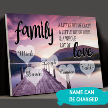 Load image into Gallery viewer, Personalized Family Color River Pier Multi-Names Premium Canvas Poster
