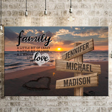 Load image into Gallery viewer, Beach Sunset Color A Little Whole Lot of Love Multi-Names Premium Canvas Poster
