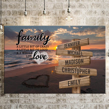 Load image into Gallery viewer, Beach Sunset Color A Little Whole Lot of Love Multi-Names Premium Canvas Poster
