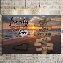 Load image into Gallery viewer, Beach Sunset Color A Little Whole Lot of Love Multi-Names Premium Canvas Poster
