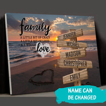 Load image into Gallery viewer, Beach Sunset Color A Little Whole Lot of Love Multi-Names Premium Canvas Poster
