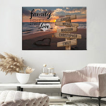 Load image into Gallery viewer, Beach Sunset Color A Little Whole Lot of Love Multi-Names Premium Canvas Poster
