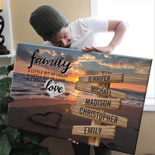 Load image into Gallery viewer, Beach Sunset Color A Little Whole Lot of Love Multi-Names Premium Canvas
