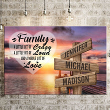 Load image into Gallery viewer, Coast Sunset Color A Little Whole Lot of Love Multi-Names Premium Canvas Poster
