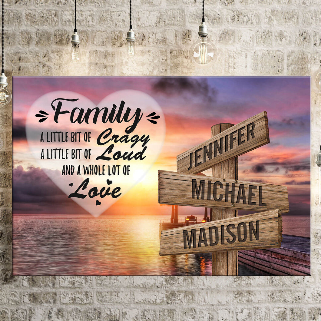 Coast Sunset Color A Little Whole Lot of Love Multi-Names Premium Canvas Poster