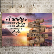 Load image into Gallery viewer, Coast Sunset Color A Little Whole Lot of Love Multi-Names Premium Canvas Poster
