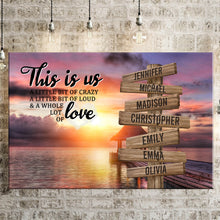 Load image into Gallery viewer, Coast Sunset Color Personalized &quot;THIS IS US&quot; Multi-Names Premium Canvas Poster
