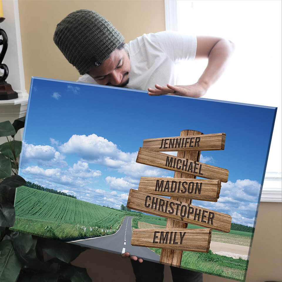 Country Road Color Multi-Names Premium Canvas