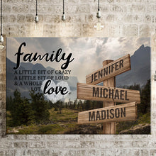 Load image into Gallery viewer, Mountain Range Color A Little Whole Lot of Love Multi-Names Premium Canvas Poster
