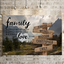 Load image into Gallery viewer, Mountain Range Color A Little Whole Lot of Love Multi-Names Premium Canvas Poster
