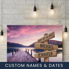 Load image into Gallery viewer, River Pier Color Multi-Names Premium Canvas Poster
