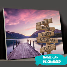 Load image into Gallery viewer, River Pier Color Multi-Names Premium Canvas Poster
