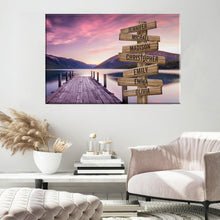 Load image into Gallery viewer, River Pier Color Multi-Names Premium Canvas Poster
