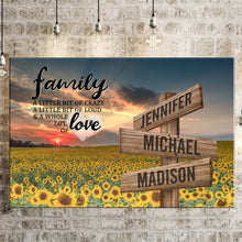 Load image into Gallery viewer, Sunflower Sunset Color A Little Whole Lot of Love Multi-Names Premium Canvas
