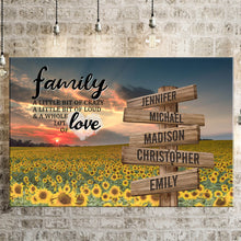Load image into Gallery viewer, Sunflower Sunset Color A Little Whole Lot of Love Multi-Names Premium Canvas
