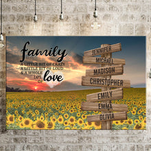 Load image into Gallery viewer, Sunflower Sunset Color A Little Whole Lot of Love Multi-Names Premium Canvas
