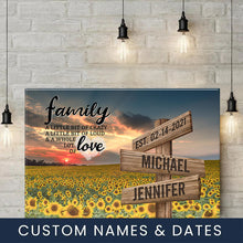 Load image into Gallery viewer, Sunflower Sunset Color A Little Whole Lot of Love Multi-Names Premium Canvas
