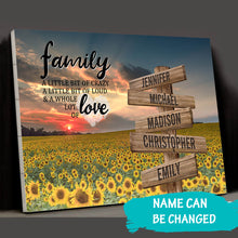 Load image into Gallery viewer, Sunflower Sunset Color A Little Whole Lot of Love Multi-Names Premium Canvas
