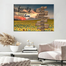 Load image into Gallery viewer, Sunflower Sunset Color A Little Whole Lot of Love Multi-Names Premium Canvas
