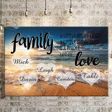 Load image into Gallery viewer, Personalized Family Color Ocean Sunset Multi-Names Premium Canvas Poster
