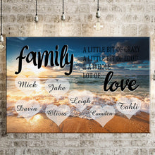 Load image into Gallery viewer, Personalized Family Color Ocean Sunset Multi-Names Premium Canvas Poster

