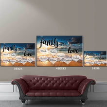 Load image into Gallery viewer, Personalized Family Color Ocean Sunset Multi-Names Premium Canvas Poster
