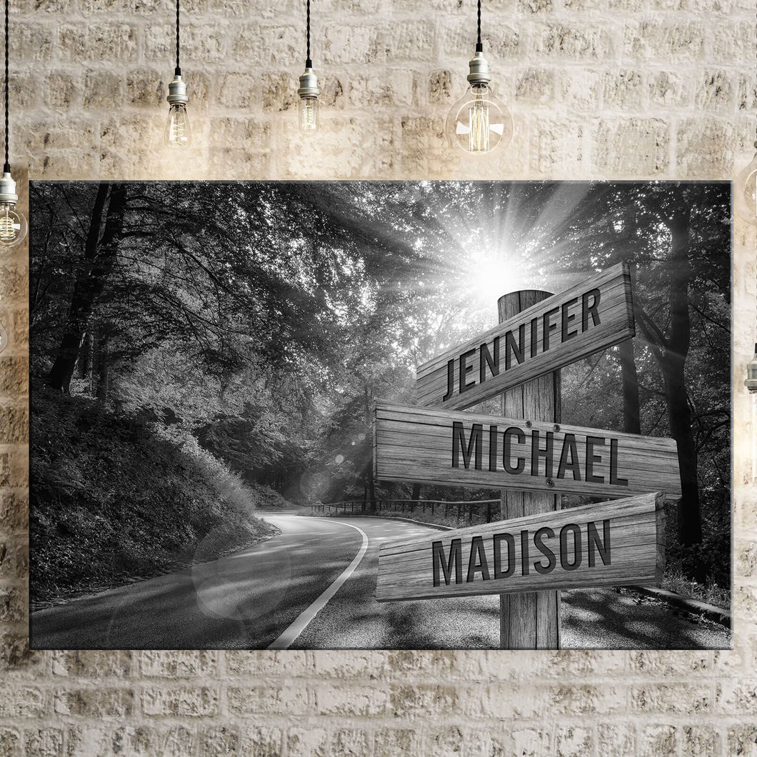 Forest Road Multi-Names Premium Canvas Poster