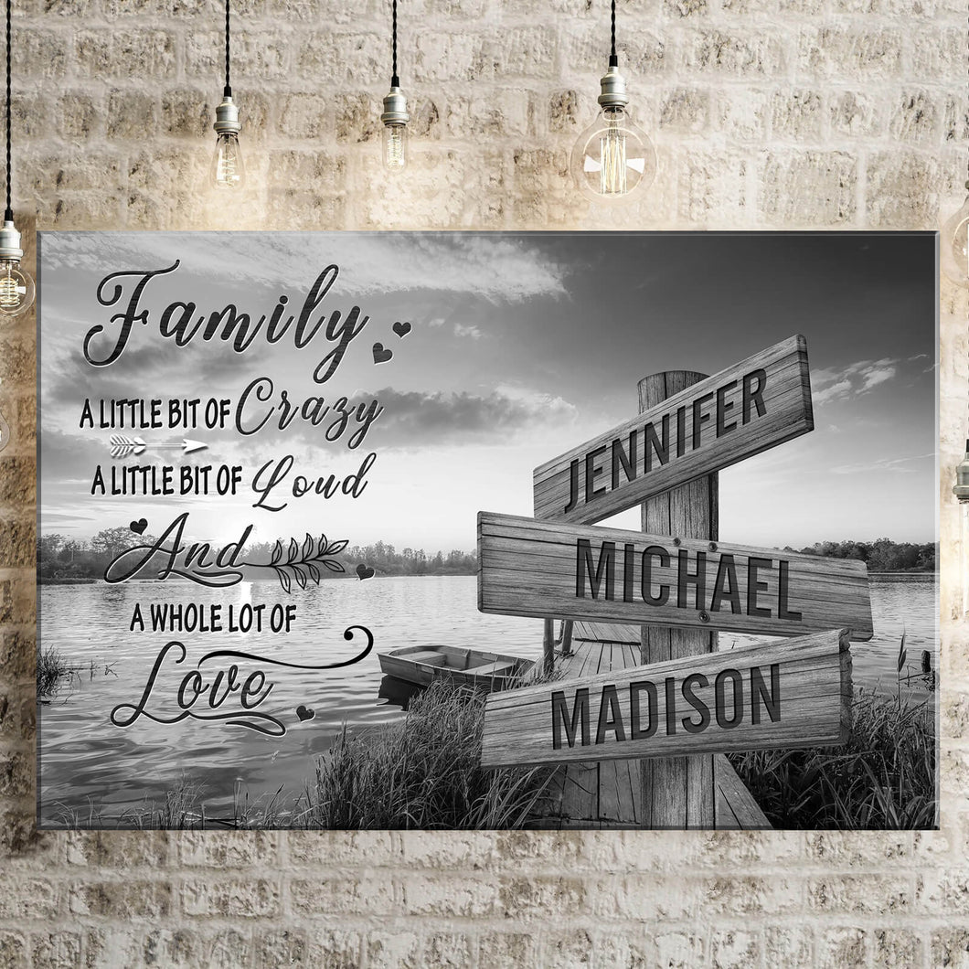 Lake Dock A Whole Lot of Love Multi-Names Premium Canvas Poster