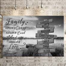 Load image into Gallery viewer, Lake Dock A Whole Lot of Love Multi-Names Premium Canvas
