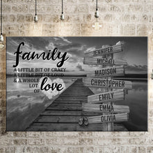 Load image into Gallery viewer, Lake Dock A Little Whole Lot of Love Multi-Names Premium Canvas
