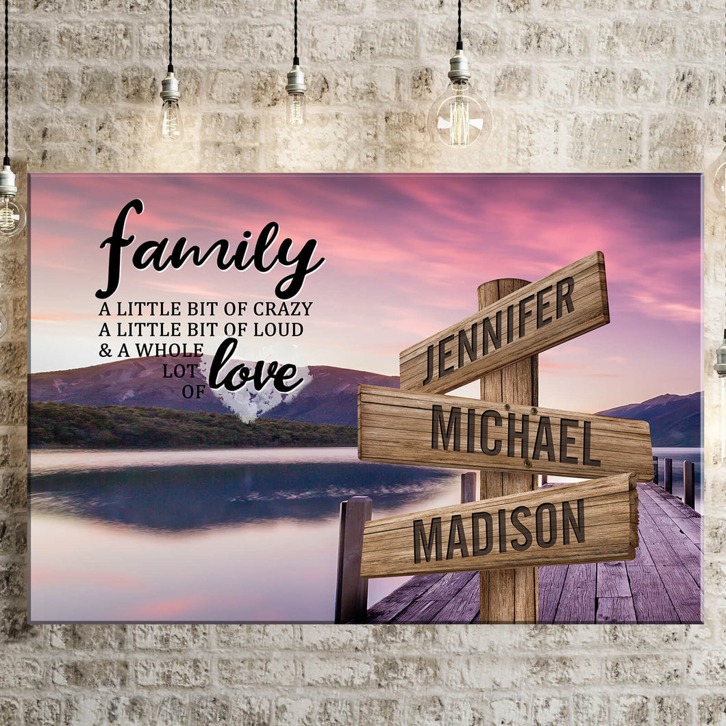 New River Pier Color A Little Whole Lot of Love Multi-Names Premium Canvas Poster