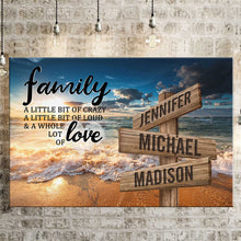 Load image into Gallery viewer, Ocean Sunset Color A Little Whole Lot of Love Multi-Names Premium Canvas
