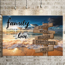 Load image into Gallery viewer, Ocean Sunset Color A Little Whole Lot of Love Multi-Names Premium Canvas
