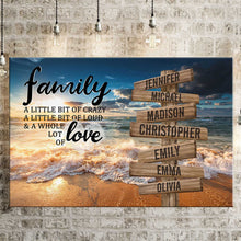 Load image into Gallery viewer, Ocean Sunset Color A Little Whole Lot of Love Multi-Names Premium Canvas
