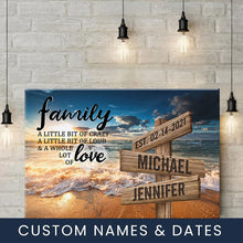 Load image into Gallery viewer, Ocean Sunset Color A Little Whole Lot of Love Multi-Names Premium Canvas
