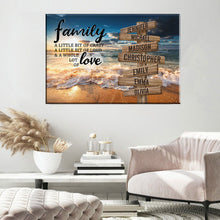 Load image into Gallery viewer, Ocean Sunset Color A Little Whole Lot of Love Multi-Names Premium Canvas
