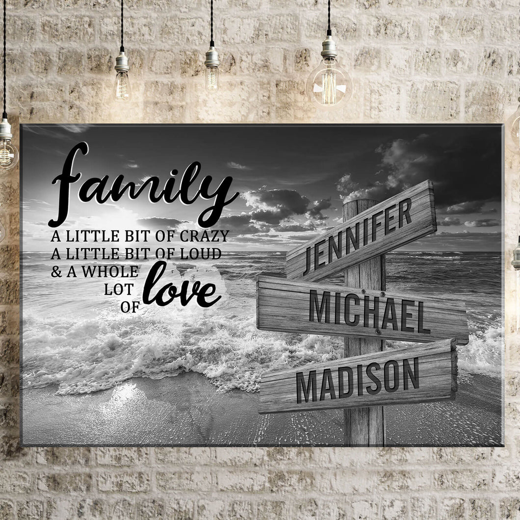 Ocean Sunset A Little Whole Lot of Love Multi-Names Premium Canvas Poster